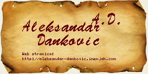 Aleksandar Danković vizit kartica